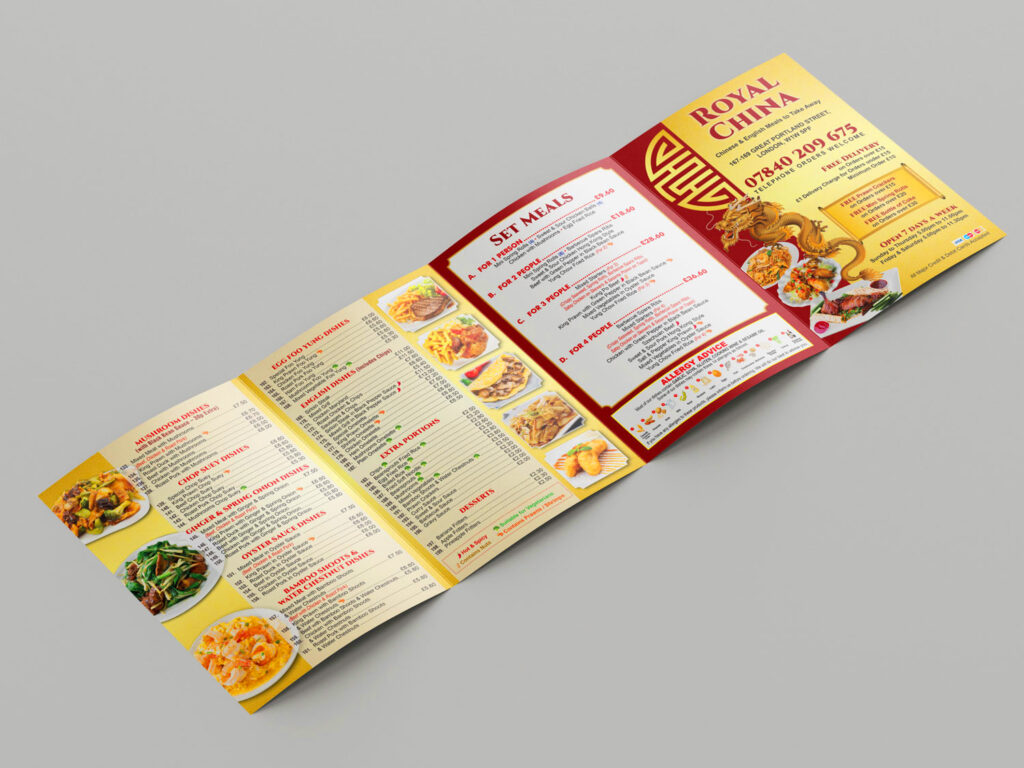 專業菜單設計服務 Professional Menu Design Services - SRA3 Size Menu Printing